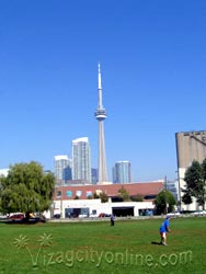 The famous CN Tower - a landmark in Toronto