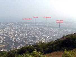 A view of the Vizag green belt from Simhachalam Hills