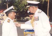Capt. Rajesh Sarin being awarded Nao Sena Medal Gallantry