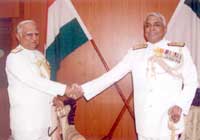 Vice Admiral OP Bansal with Vice Admiral Raman Puri