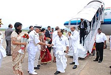Raksha Mantri, Shri.AK Antony welcomed by Chief of Naval Staff.